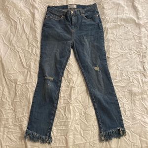 Free People Frayed Ankle Jeans
